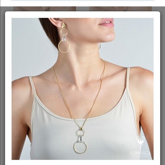 Swarovski authentic Crystals Gold plated necklace - Picture 2 of 8